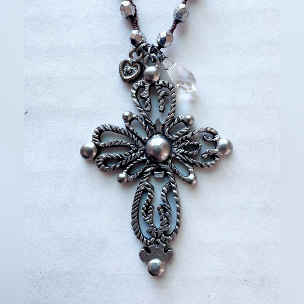 Handmade  Fiorina Vintage Cross
Pendant Necklace - NIB  new in box